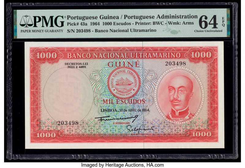 Portuguese Guinea Banco nacional Ultramarino, Guine 1000 Escudos 30.4.1964 Pick ...