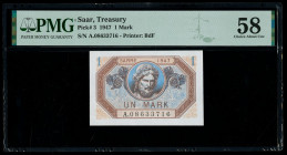 Saar Treasury 1 Mark 1947 Pick 3 PMG Choice About Unc 58. 

HID09801242017

© 2020 Heritage Auctions | All Rights Reserved