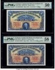 Scotland Commercial Bank of Scotland Ltd. 1 Pound 31.3.1934; 6.8.1940 Pick S331a; S331b Two Consecutive Examples PMG About Uncirculated 50; Choice Abo...