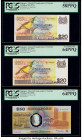 Singapore Board of Commissioners of Currency 20 (2); 50 Dollars ND (1979) (2); ND (1990) Pick 12 (2) 31 Three Examples PCGS Very Choice New 64PPQ (2);...