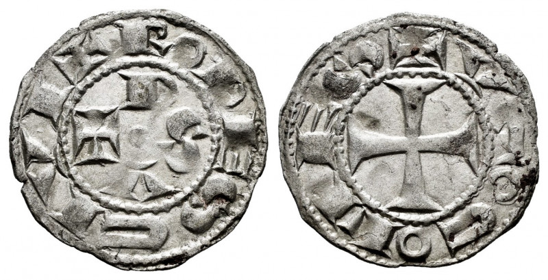County of Rodas. Hugo I, II y II. Dinero. (1132-1196). (Cru-154). Ve. 0,73 g. XF...