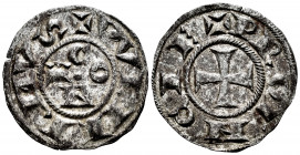 County of Forcalquer. Guillem II d'Urgell (1150-1209). Dinero. (Cru OC-117). (Cru-180). Ve. 0,82 g. Rare. Almost XF. Est...120,00. 

Spanish Descrip...