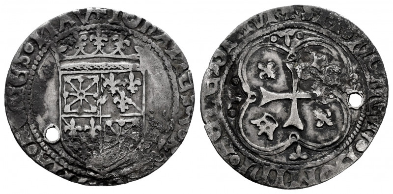 Kingdom of Navarre. Juan y Catalina (1483-1512). Gros. Navarre. (Cru-289). Ag. 2...