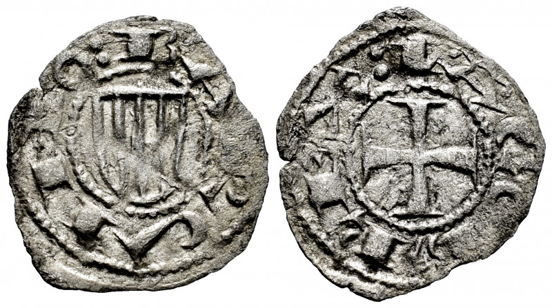 The Crown of Aragon. Jaime I (1213-1276). Obol. (Cru-307). (Cru C.G-2119a). Ve. ...