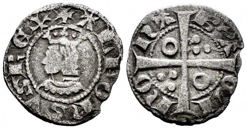 The Crown of Aragon. Dinero. Barcelona. (Cru-367). (Cru C.G-2185). Ve. 0,87 g. R...