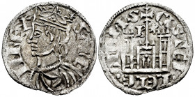 Kingdom of Castille and Leon. Sancho IV (1284-1295). Cornado. Burgos. (Bautista-427.1). Anv.: Crown with 3 pellets and star avobe. Rev.: Leyenda CASTE...