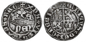 Kingdom of Castille and Leon. Henry IV (1399-1413). 1/2 real. Segovia. (Bautista-930). Anv.: XPS ✿ VINCI (Crescent) XPS ✿ REG. Rev.: + ENRICVS ✿ DEI ✿...