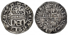 Kingdom of Castille and Leon. Henry IV (1399-1413). 1/2 real. Segovia. (Bautista-930 var). Anv.: ✠ XPS ✿ VINCIT ✿ XPS ✿ R. Crowned HEN. Rev.: ✠ ENRICV...