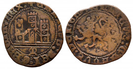 Kingdom of Castille and Leon. Henry IV (1399-1413). 1 maravedi. Medina del Campo. (Bautista-968.3 var). Anv.: ✚ ENRICVS : DEI : GRACIA : REX. Rev.: ✚ ...