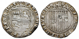 Catholic Kings (1474-1504). 1 real. Burgos. (Cal-294). Ag. 2,91 g. Before the Pragmatica. With B at the upper end of the vertical axis. Rare. Choice V...