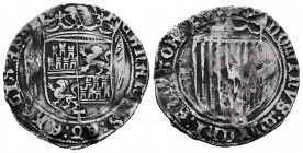 Catholic Kings (1474-1504). 1 real. Toledo. (Cal-Type 74). Ag. 3,15 g. Before the Pragmatica. Rust. Ex Áureo & Calicó. Rare. Choice F. Est...200,00. ...