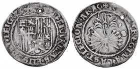 Catholic Kings (1474-1504). 1 real. Sevilla. (Cal-408). Ag. 3,28 g. S on reverse. Holed. Almost VF/Choice F. Est...35,00. 

Spanish Description: Fer...