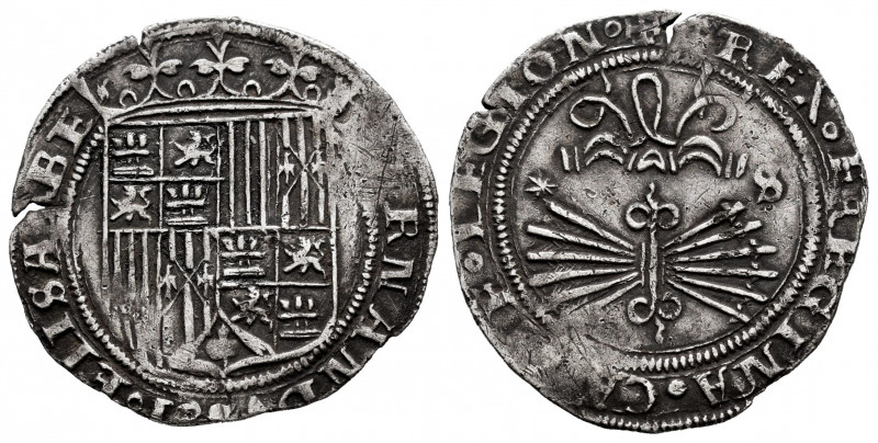 Catholic Kings (1474-1504). 1 real. Sevilla. (Cal-415). Ag. 3,24 g. S and star. ...