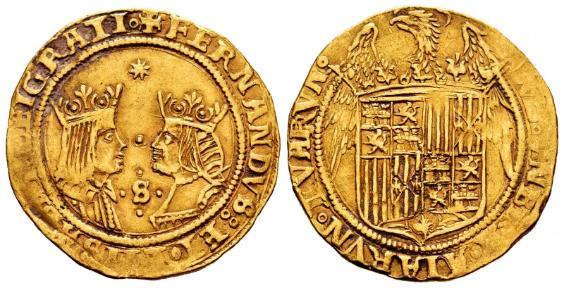 Catholic Kings (1474-1504). Double excelente. Sevilla. (Cal-721). (Tauler-174). ...