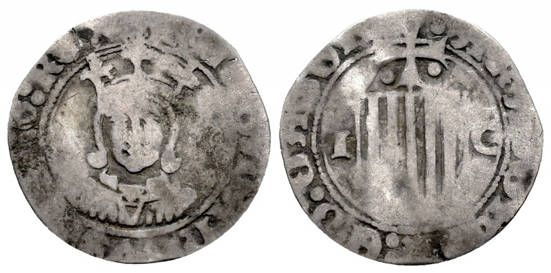 Ferdinand II (1479-1516). 1/2 real. Zaragoza. IC. (Cal-52). Ag. 1,28 g. F. Est.....