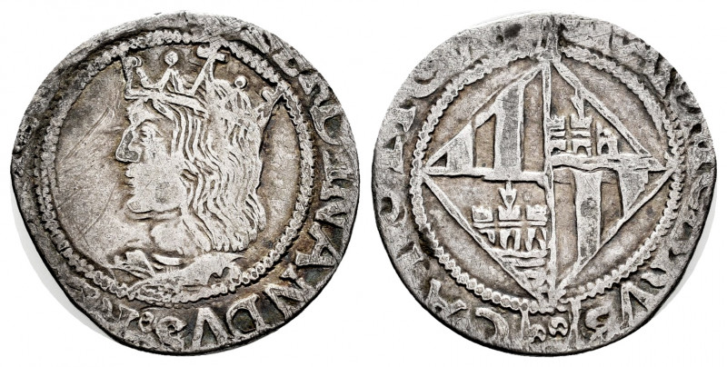 Ferdinand II (1479-1516). 1 real. Mallorca. (Cal-63). Ag. 1,86 g. Latin letters ...