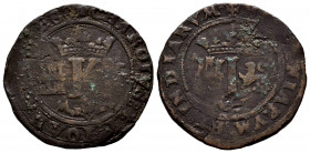 Charles-Joanna (1504-1555). 4 maravedis. México. (Cal-tipo 12). Ae. 6,29 g. Rare. Choice F. Est...150,00. 

Spanish Description: Juana y Carlos (150...