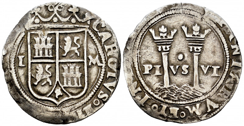 Charles-Joanna (1504-1555). 1 real. México. L - M. (Cal-73). Ag. 3,18 g. Almost ...