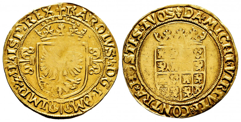 Charles I (1516-1556). 1/2 real de oro. Bruges. (Tauler-187). (Vti-585). (Vanhou...