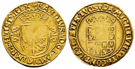 Charles I (1516-1556). 1/2 real de oro. Bruges. (Tauler-187). (Vti-585). (Vanhoudt-221). Au. 3,45 g. It was in hoop. VF. Est...650,00. 

Spanish Des...