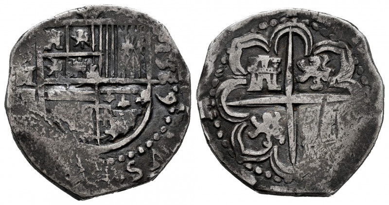 Philip II (1556-1598). 2 reales. 1589. Sevilla. (Cal-409). Ag. 6,77 g. Date to t...