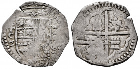 Philip II (1556-1598). 2 reales. 1593. Toledo. C. (Cal-445). Ag. 6,86 g. Value 2 as Z to the left of the shield. Rare. Almost VF. Est...150,00. 

Sp...