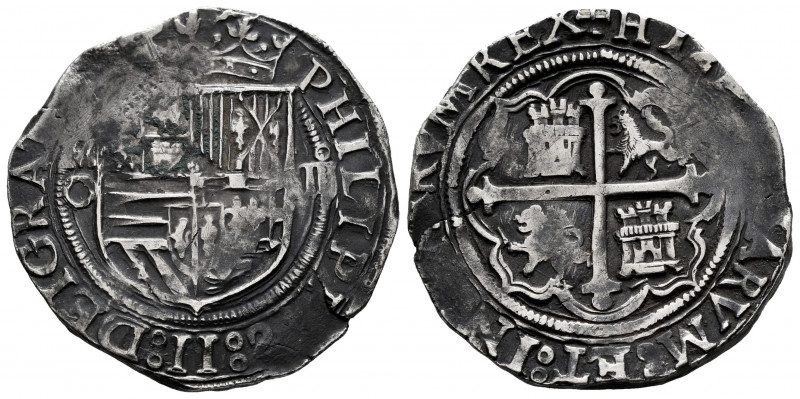 Philip II (1556-1598). 4 reales. México. O. (Cal-505). Ag. 13,63 g. Weak strike....