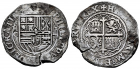 Philip II (1556-1598). 4 reales. México. O. (Cal-505). Anv.: PHILIPPV(S II) : DEI GRATIA. Rev.: + H(ISPANI)ARVM : ET : (INDI)ARVM REX. Ag. 13,31 g. MO...