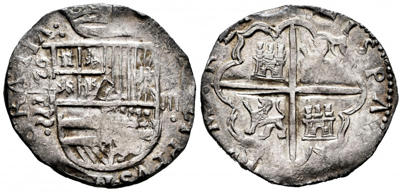 Philip II (1556-1598). 4 reales. 1593/2. Valladolid. F. (Cal-635). Ag. 13,54 g. ...