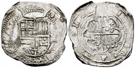 Philip II (1556-1598). 8 reales. Toledo. (M). (Cal-752). Ag. 27,34 g. Date not visible. Very scarce. Choice VF. Est...500,00. 

Spanish Description:...