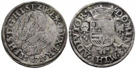 Philip II (1556-1598). 1/2 escudo felipe. 1571. Antwerpen. (Tauler-998, plate coin). (Vti-975). (Vanhoudt-301 AN). Ag. 16,93 g. Stress marks. Almost V...