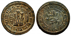Philip III (1598-1621). 4 maravedis. 1618. Segovia. (Cal-216). Ae. 3,25 g. Weakly struck but visible date. Choice VF. Est...25,00. 

Spanish Descrip...