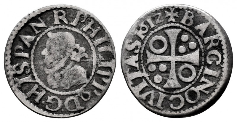 Philip III (1598-1621). 1/2 croat. 1612. Barcelona. (Cal-375). Ag. 1,22 g. The c...