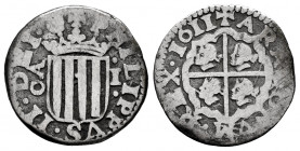 Philip III (1598-1621). 1 real. 1611. Zaragoza. (Cal-575). Ag. 2,83 g. Scarce. Almost VF. Est...100,00. 

Spanish Description: Felipe III (1598-1621...
