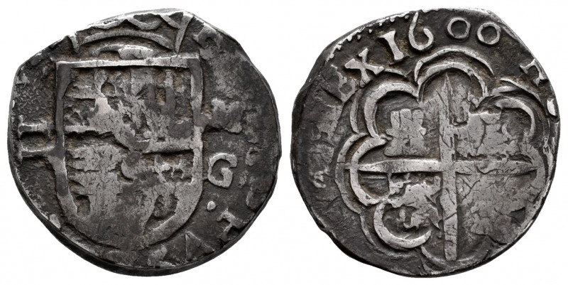 Philip III (1598-1621). 2 reales. 1600. Granada. M. (Cal-581). Ag. 5,34 g. Full ...