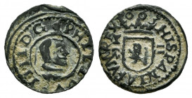 Philip IV (1621-1665). 2 maravedis. 1663. Cuenca. CA. (Cal-130). Ae. 0,69 g. Scarce. Almost XF. Est...40,00. 

Spanish Description: Felipe IV (1621-...