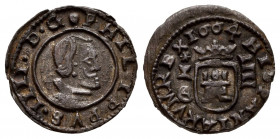 Philip IV (1621-1665). 4 maravedis. 1664. Cuenca. (Cal-213). (Jarabo-Sanahuja-M217). Ae. 1,04 g. Almost XF. Est...35,00. 

Spanish Description: Feli...