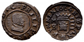 Philip IV (1621-1665). 4 maravedis. 1664. Madrid. S. (Cal-241). (Jarabo-Sanahuja-M456). Ae. 1,03 g. Choice VF. Est...20,00. 

Spanish Description: F...