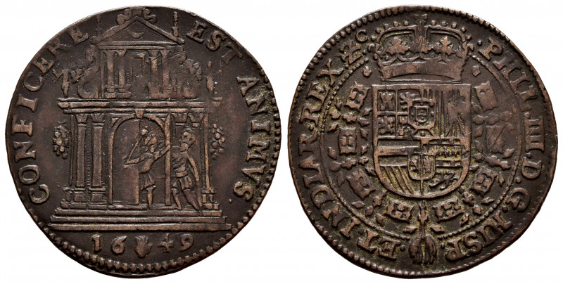 Philip IV (1621-1665). Jetón. 1649. Antwerpen. (Dugn-4027). (Vq-13842). Ae. 5,61...