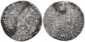 Philip IV (1621-1665). 1/2 patagon. 1624. Brussels. (Tauler-2439). (Vanhoudt-646 BS). (Vti-759). Ag. 13,63 g. Choice F. Est...50,00. 

Spanish Descr...