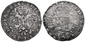 Philip IV (1621-1665). 1/2 patagon. 1648. Bruges. (Tauler-2495). (Vanhoudt-646 BG). (Vti-793). Ag. 13,92 g. Almost VF. Est...80,00. 

Spanish Descri...