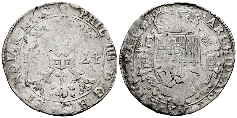 Philip IV (1621-1665). 1 patagon. 1624. Antwerpen. (Tauler-2558). (Vanhoudt-645 ...