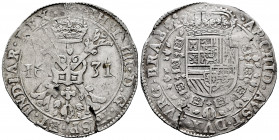 Philip IV (1621-1665). 1 patagon. 1631. Antwerpen. (Tauler-2565). (Vanhoudt-645 AN). (Vti-937). Ag. 27,71 g. Planchet crack. VF. Est...150,00. 

Spa...