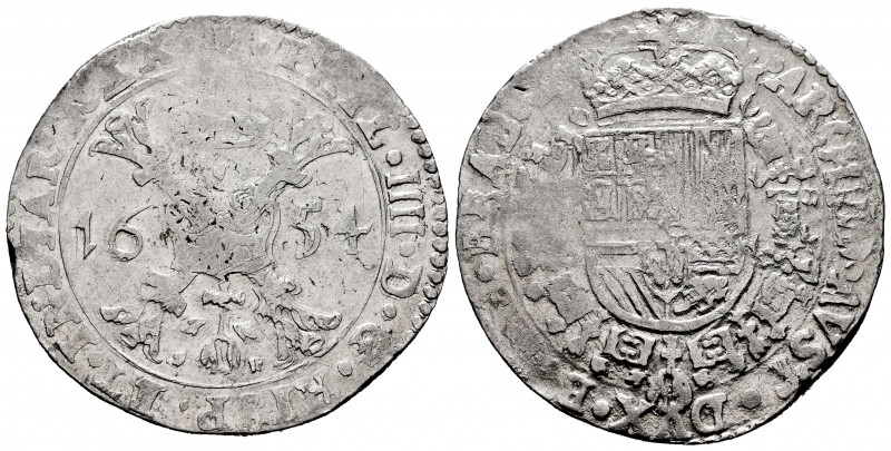 Philip IV (1621-1665). 1 patagon. 1654. Antwerpen. (Tauler-2587). (Vanhoudt-645 ...