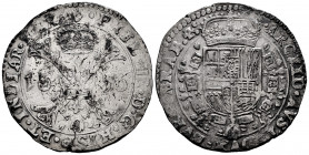 Philip IV (1621-1665). 1 patagon. 1656. Antwerpen. (Tauler-2589). (Vanhoudt-645 AN). (Vti-959). Ag. 28,20 g. VF. Est...130,00. 

Spanish Description...