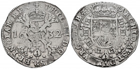 Philip IV (1621-1665). 1 patagon. 1632. Brussels. (Tauler-2619). (Vanhoudt-645 BS). (Vti-1005). Ag. 27,72 g. VF. Est...120,00. 

Spanish Description...