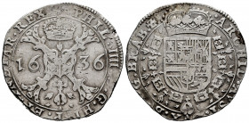 Philip IV (1621-1665). 1 patagon. 1636. Brussels. (Tauler-2623). (Vanhoudt-645 BS). (Vti-1009). Ag. 27,94 g. Almost VF/VF. Est...110,00. 

Spanish D...