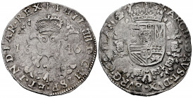 Philip IV (1621-1665). 1 patagon. 1646. Bruges. (Tauler-2677). (Vanhoudt-645 BG). (Vti-1073). Ag. 28,13 g. VF. Est...150,00. 

Spanish Description: ...