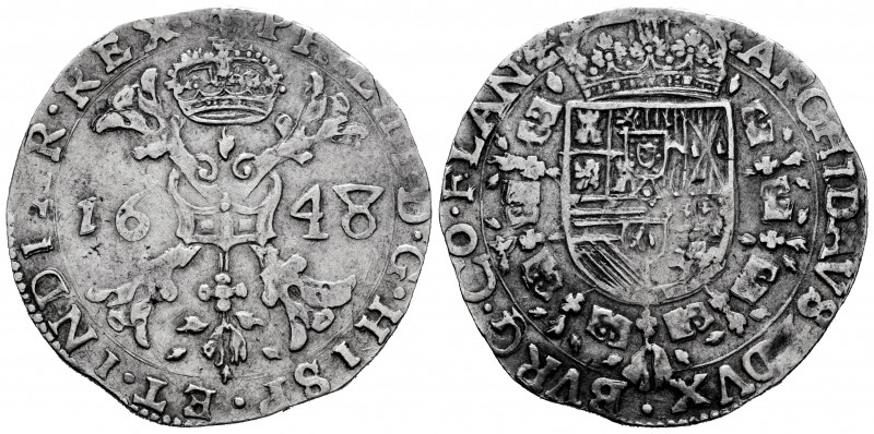 Philip IV (1621-1665). 1 patagon. 1646. Bruges. (Tauler-2679). (Vanhoudt-645 BG)...