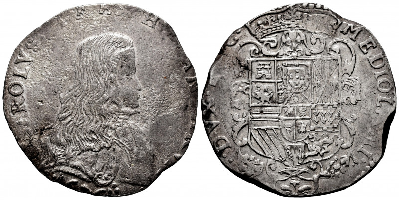 Charles II (1665-1700). 1 felipe. 1676. Milano. (Tauler-3101). (Vti-19). (Mir-38...